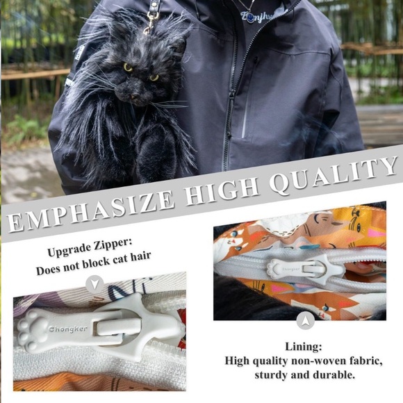 Cat Shaped Backpack - Handcrafted Stuffed Animals Bag, Black Cat Plush Bag new - Picture 5 of 9